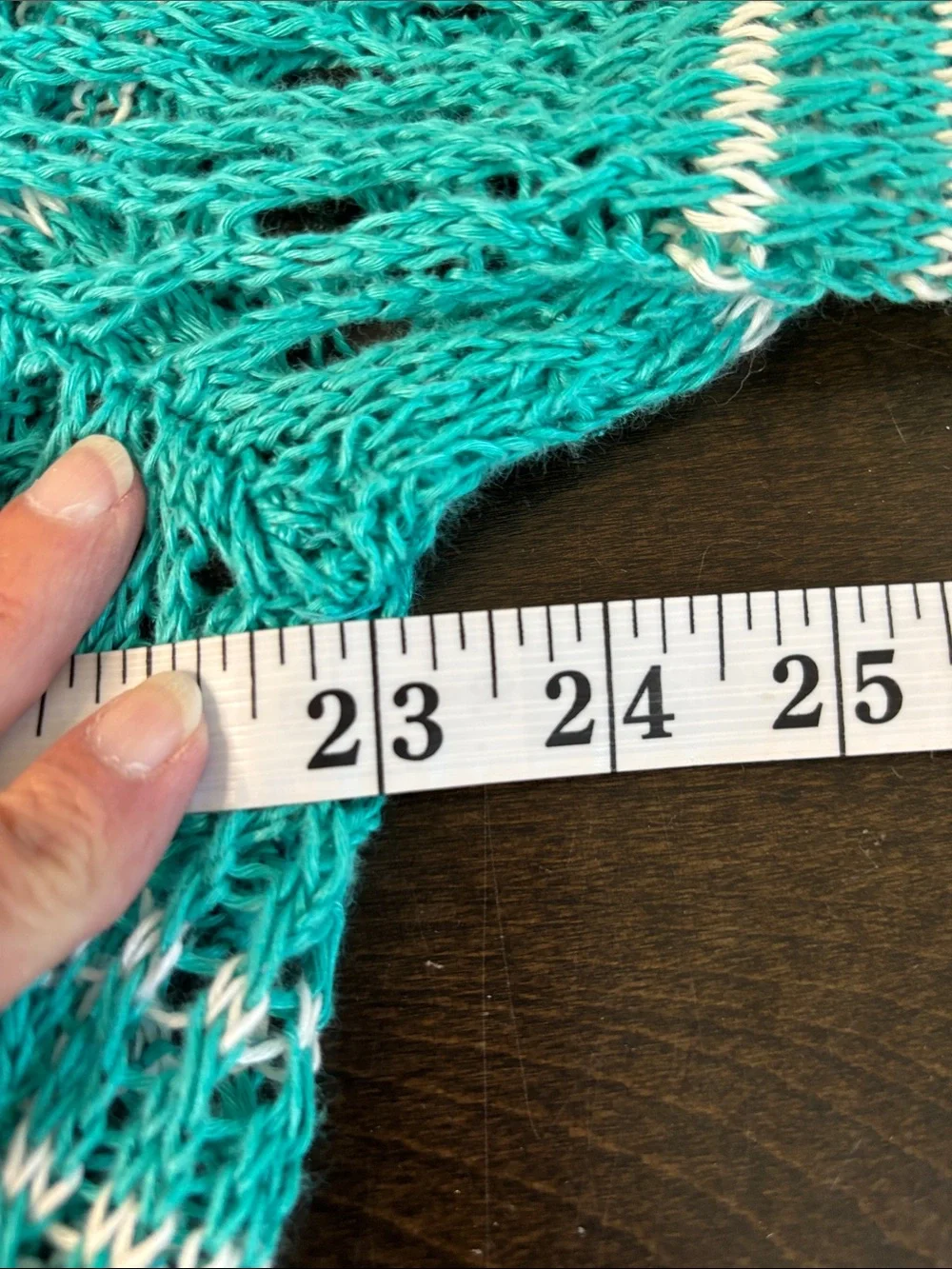 Tommy Bahama Teal Crochet Tie-Neck  Swim Coverup with White Stripes. Linen  XL